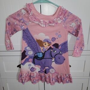 Disney Princess Sofia the First Pink Unicorn Pegasus Sleep Nightgown Size 2